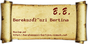 Berekszászi Bertina névjegykártya